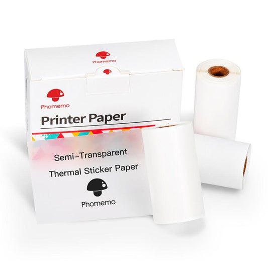 Phomemo 3rolls /Pack 50mm Translucent Bottom Black Words Self-Adhesive Printer Sensitive Label Printing Paper For M02 / M02S / M02Pro / M03 - Printer Accessories by Phomemo | Online Shopping South Africa | PMC Jewellery | Buy Now Pay Later Mobicred