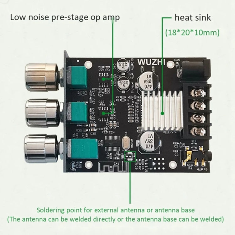 ZK-502MT 50W x 2 2.0 Stereo Bluetooth Audio Digital HIFI Power Pipe Module - Breadboard / Amplifier Board by PMC TechLife | Online Shopping South Africa | PMC TechLife