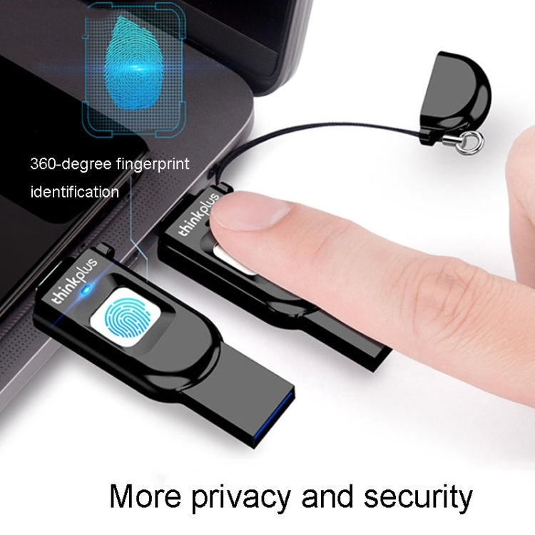 Lenovo Thinkplus TFU301 Dual Interface Type-C+USB Fingerprint Encrypted USB Flash Drive, Capacity: 32G - USB Flash Drives by Lenovo | Online Shopping South Africa | PMC Jewellery | Buy Now Pay Later Mobicred