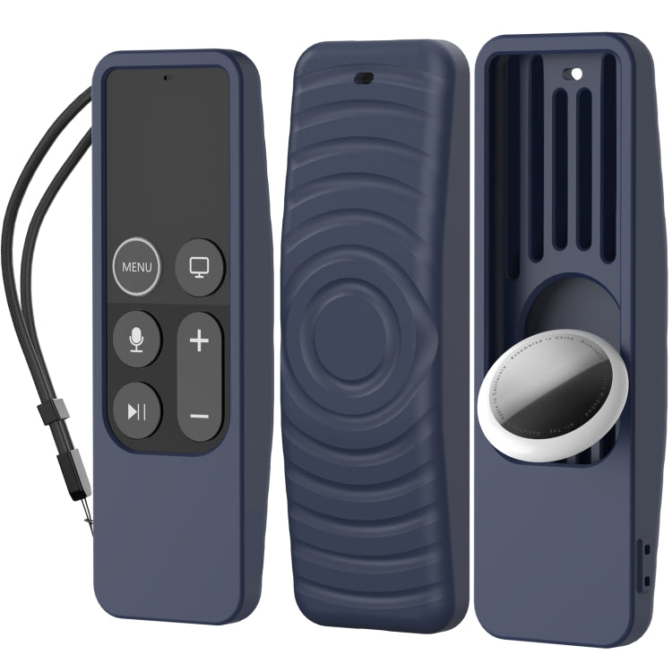 For Apple TV HD / 4K+AirTag AhaStyle PT175 Remote Control Tracker 2 In 1 Silicone Protective Cover(Blue) - Remote Control Covers by AhaStyle | Online Shopping South Africa | PMC TechLife | Buy Now Pay Later Mobicred