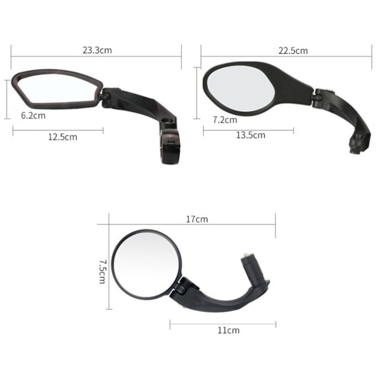 Motorcycle Wide View Rear View Mirror Bicycle Reflector, Color: Ellipse Left - Side Mirrors by PMC Jewellery | Online Shopping South Africa | PMC Jewellery | Buy Now Pay Later Mobicred