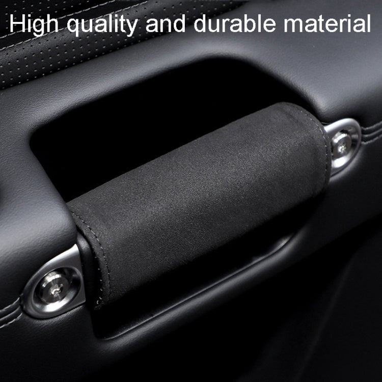 1pair Car Door Handle Decorative Anti-Scratch Cover Car Slippery Leather Inner Door Handle Protective Cover(Brown) - Car Interior Mouldings by PMC Jewellery | Online Shopping South Africa | PMC Jewellery | Buy Now Pay Later Mobicred