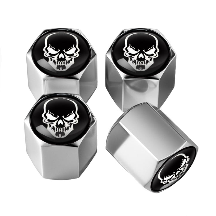 4pcs /Set Skeleton Metal Tire Valve Caps Automobile Modification Universal Valve Core Cover(Silver) - Tire Valve Caps by PMC Jewellery | Online Shopping South Africa | PMC Jewellery