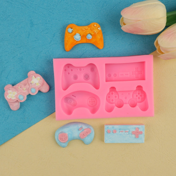 Game Console Gamepad Shape Silicone Mold Fondant Tool Cake Chocolate Mold(Pink) - Food Molds by PMC Jewellery | Online Shopping South Africa | PMC Jewellery