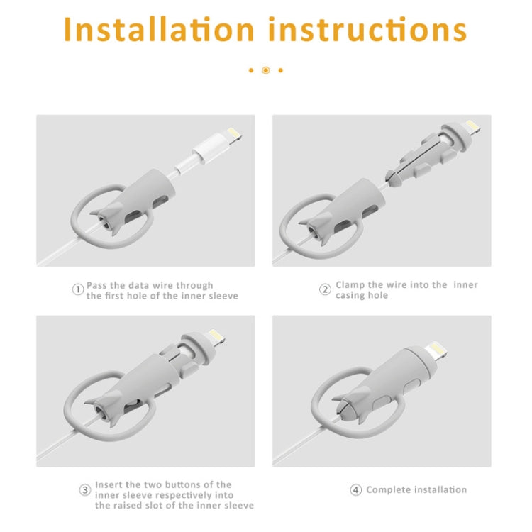 Data Line Protector For IPhone USB Type-C Charger Wire Winder Protection, Spec: Small Head Band +USB Head Light Blue - Cable Organizer by PMC Jewellery | Online Shopping South Africa | PMC Jewellery | Buy Now Pay Later Mobicred