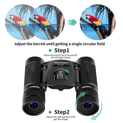 200 x 25 With Phone Clip HD Powerful Folding Binoculars for Hunting Outdoor Camping - Binoculars by PMC Jewellery | Online Shopping South Africa | PMC Jewellery