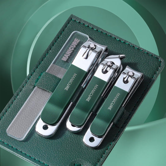 4pcs /Set Stainless Steel Nail Knife Set Household Portable Rotating Bag Nail Cutting Tool, Color: Dark Green - Nail Clipper by PMC Jewellery | Online Shopping South Africa | PMC Jewellery | Buy Now Pay Later Mobicred