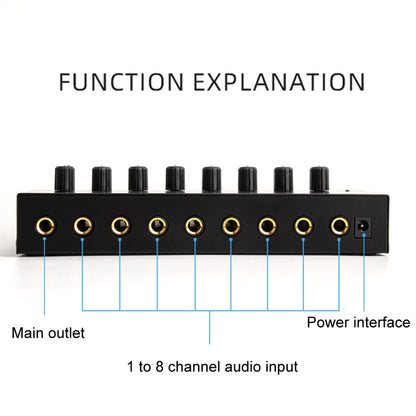 8-Channel Monitoring Multi-Channel Headphone Amplifier For Recording Studio, US Plug -  by PMC Jewellery | Online Shopping South Africa | PMC Jewellery | Buy Now Pay Later Mobicred