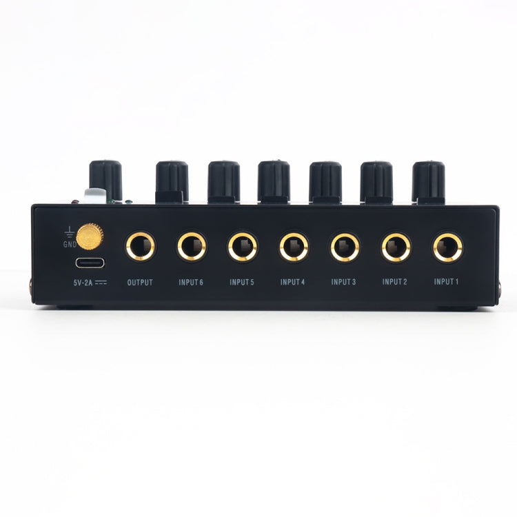 Ultra-Compact Low-Noise 6 Channel Stereo Audio Mixer, US Plug(MIX600) - Live Sound Effects Processors by PMC TechLife | Online Shopping South Africa | PMC TechLife | Buy Now Pay Later Mobicred