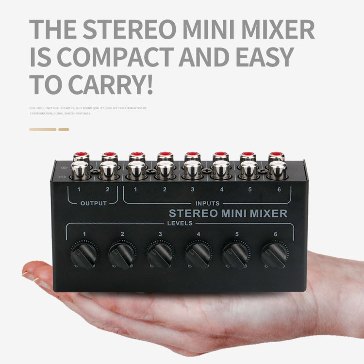 Audio Stereo Hub 6-Channel Passive Mixer Controller(CX600) - Live Sound Effects Processors by PMC TechLife | Online Shopping South Africa | PMC TechLife | Buy Now Pay Later Mobicred