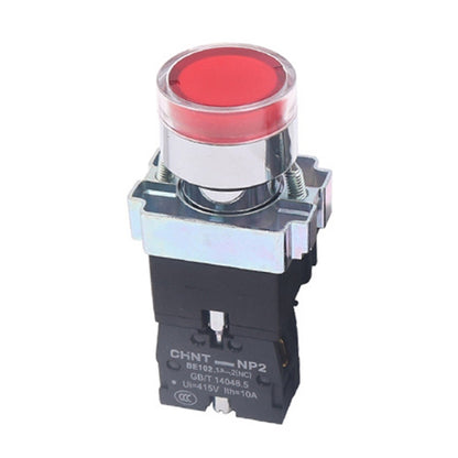 CHINT NP2-BW3465/220V 1 NO+1 NC Pushbutton Switches With LED Light Silver Alloy Contact Push Button - Car Switches by CHINT | Online Shopping South Africa | PMC Jewellery | Buy Now Pay Later Mobicred