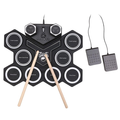 G6008 Desktop Drums With Sound Lithium Portable Drum Set Bluetooth Kids Practice Drum(Black) - Percussion Instruments Accessories by PMC Jewellery | Online Shopping South Africa | PMC Jewellery | Buy Now Pay Later Mobicred