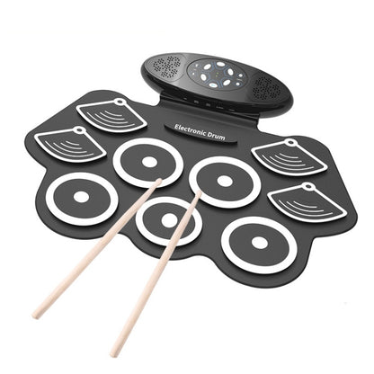 W362 Silicone Double Horn Hand-Rolled Drums Foot Pedal Percussion 7 Drum Kits Electronic Drums - Percussion Instruments Accessories by PMC Jewellery | Online Shopping South Africa | PMC Jewellery | Buy Now Pay Later Mobicred