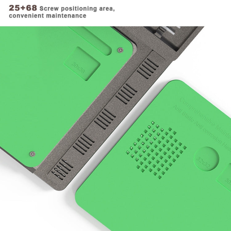 BAKU BA-692  2 In 1 Microscope Maintenance Insulation Pad Aluminum Alloy Silicone Work Mat(Black+Green) - Working Mat by BAKU | Online Shopping South Africa | PMC Jewellery