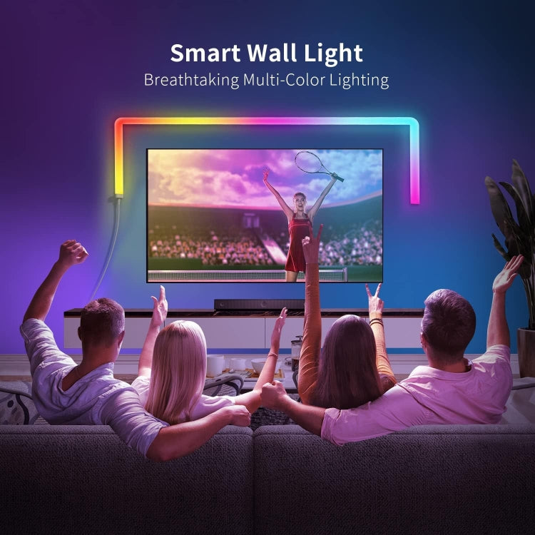 8pcs+4 Corners Bluetooth 12V RGBIC Splicing Wall Light Intelligent Remote Control Indoor Decorative Ambient Lights(EU Plug) - free shipping - PMC TechLife - Order now!