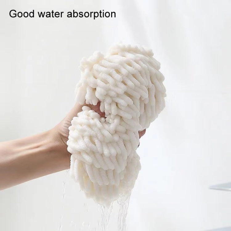 Chenille Hand Wipe Ball Large Hanging Bathroom Quick Dry Hand Towel Kitchen Rag Wipe Handkerchief(White) - Sponges, Cloths & Brushes by PMC Jewellery | Online Shopping South Africa | PMC Jewellery