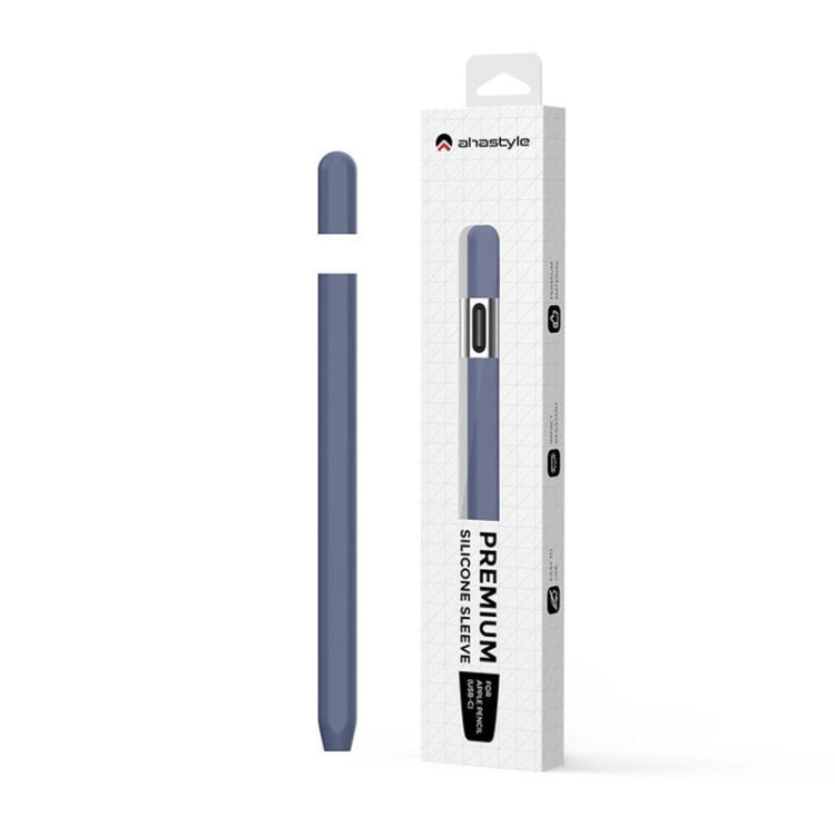 For Apple Pencil (USB-C) AhaStyle PT65-3 Silicone Same Color Protective Case(Midnight Blue) - Pencil Accessories by AhaStyle | Online Shopping South Africa | PMC Jewellery | Buy Now Pay Later Mobicred