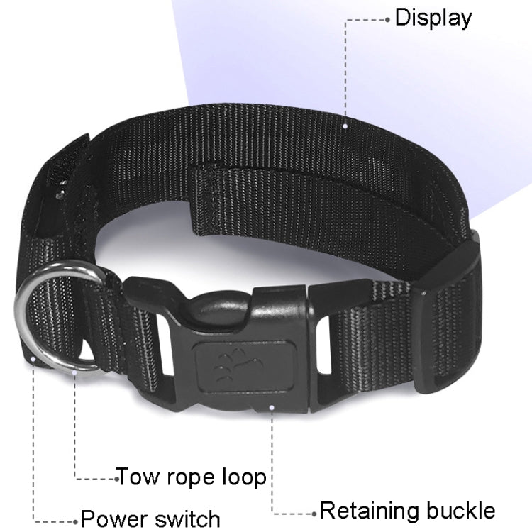 LED Display Pet Collar Rechargeable High Visibility DIY Single Color Collar(Red) - free shipping - PMC TechLife - Order now!