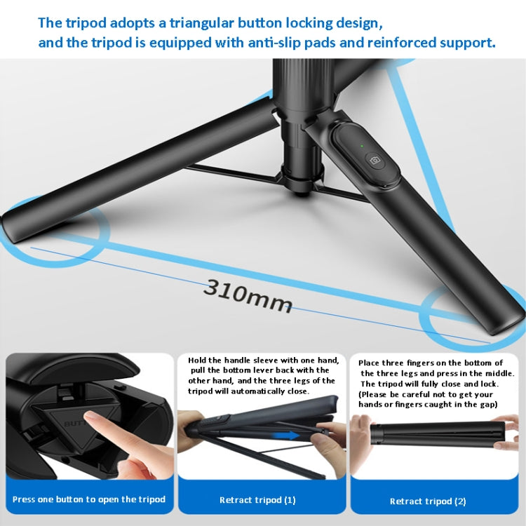 1.5m Magnetic Phone Extendable Selfie Stick Tripod with Wireless Remote  ws-22001- 4 - Selfie Sticks by PMC TechLife | Online Shopping South Africa | PMC TechLife | Buy Now Pay Later Mobicred