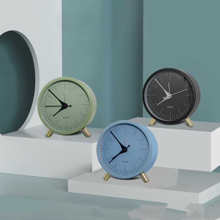 Metal Quartz Alarm Clock Simple Silent Desktop Round Pointer Living Room Clock(Black) - Novelty Clock by PMc TechLife | Online Shopping South Africa | PMc TechLife | Buy Now Pay Later Mobicred