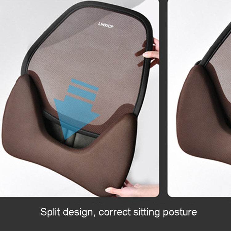 LINXICP 3 In 1 Car Seat Lumbar Cushion Summer Special Memory Foam Breathable Car Back Pad(Coffee) - Seat Accessories by LINXICP | Online Shopping South Africa | PMC Jewellery | Buy Now Pay Later Mobicred