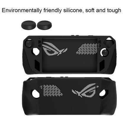 For ASUS ROG Ally Game Console Silicone Protective Cover + Button Cap Set Pocket Gaming Accessories(Black) - Accessories by PMC Jewellery | Online Shopping South Africa | PMC Jewellery