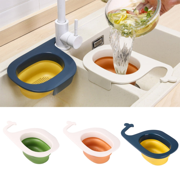 Multifunctional Whale-shaped Foldable Kitchen Fruit and Vegetable Draining Basket(Orange White) - Filters by PMC Jewellery | Online Shopping South Africa | PMC Jewellery | Buy Now Pay Later Mobicred