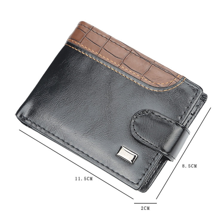 Baellerry M1078 Splicing Leather Casual Men Wallet With Buckle Multi-Card Slot Coin Purse(Brown) - Wallets by Baellerry | Online Shopping South Africa | PMC Jewellery