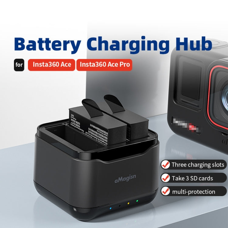 For Insta360 Ace Pro / Ace aMagisn 3 Slots Battery Charger Charging Hub - Others by aMagisn | Online Shopping South Africa | PMC Jewellery