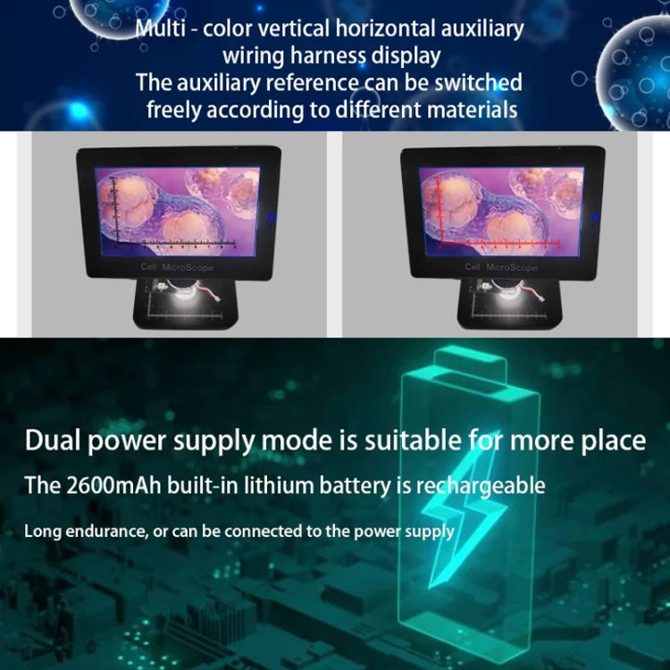 HD Electronic Digital Microscope 5 Inch Screen Touch Key 8000X Biological Cell Electronic Magnifying Glass - free shipping - PMC TechLife - Order now!