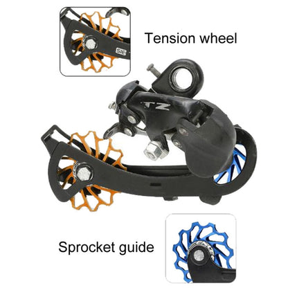 ENLEE Mountain Bicycle Rear Derailleur Guide Wheel Ceramic Bearing Tension Pulley, Size: 11T(Blue) - Guide wheels by ENLEE | Online Shopping South Africa | PMC Jewellery