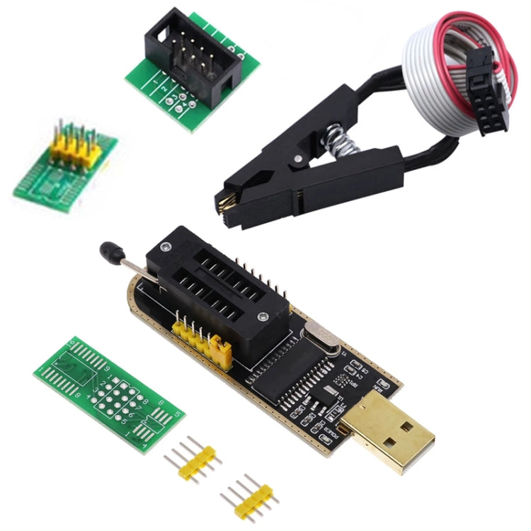 Test Clip With 2 Board+CH341A Programmer Module USB Motherboard Routing Liquid Crystals Disassembly Free SOP8 Test Tool - MCU Tools by PMC Jewellery | Online Shopping South Africa | PMC Jewellery