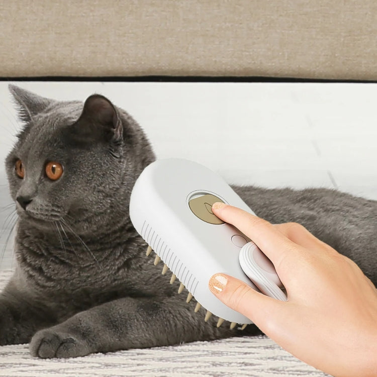 Pet Electric Spray Comb Rechargeable Cat Steamy Grooming Brush Cleaning Tool(White) - Brushes & Combs by PMC TechLife | Online Shopping South Africa | PMC TechLife