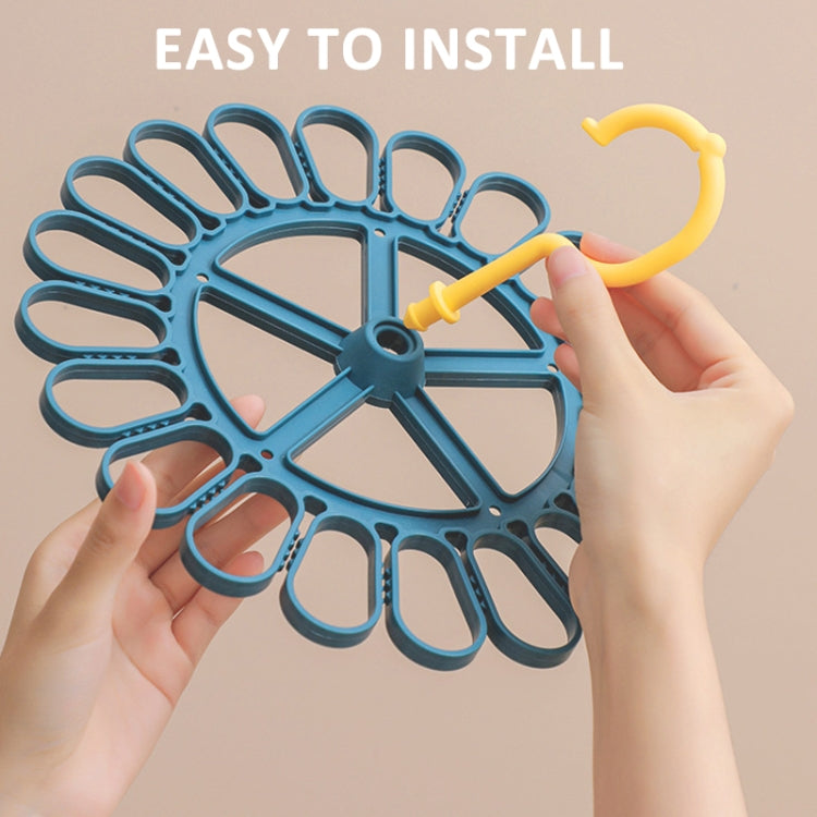 360 Degree Rotatable Sock Hanger With 20 Clips Round Laundry Drying Rack(White) - Shelf & Hooks by PMC TechLife | Online Shopping South Africa | PMC TechLife