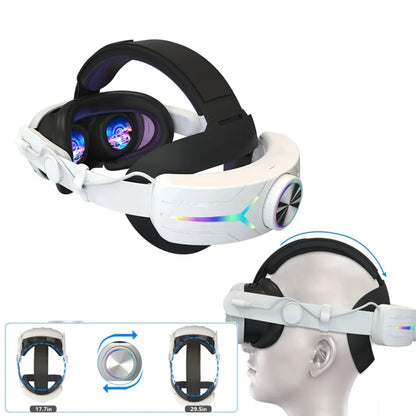 For Meta Quest 3 USB Rechargeable RGB Lighting Effect Adjustable Foldable Headset(Elite) - VR Accessories by PMC Jewellery | Online Shopping South Africa | PMC Jewellery | Buy Now Pay Later Mobicred