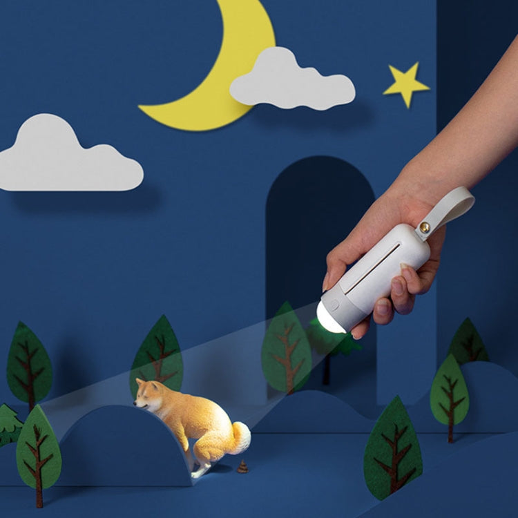 Portable Dog Poop Picker Pet Waste Bag Dispenser With LED Light(White) - Litter & Housebreaking by PMC TechLife | Online Shopping South Africa | PMC TechLife | Buy Now Pay Later Mobicred