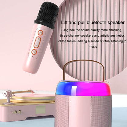 Home Portable Bluetooth Speaker Small Outdoor Karaoke Audio, Color: Y2 Pink(Double wheat) - Microphone by PMC Jewellery | Online Shopping South Africa | PMC Jewellery | Buy Now Pay Later Mobicred