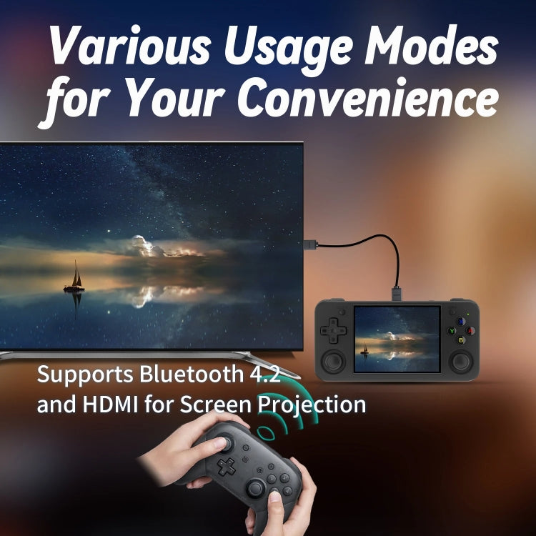 ANBERNIC RG35XX H Handheld Game Console 3.5 Inch IPS Screen Linux System 64GB(Transparent White) - free shipping - PMC TechLife - Order now!