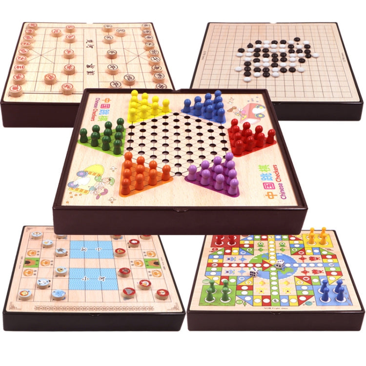 5 in 1 B Model Wooden Multifunctional Parent-Child Interactive Children Educational Chessboard Toy Set - Table Games by PMC Jewellery | Online Shopping South Africa | PMC Jewellery | Buy Now Pay Later Mobicred