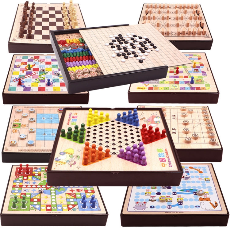 10 in 1 Wooden Multifunctional Parent-Child Interactive Children Educational Chessboard Toy Set - Table Games by PMC Jewellery | Online Shopping South Africa | PMC Jewellery | Buy Now Pay Later Mobicred