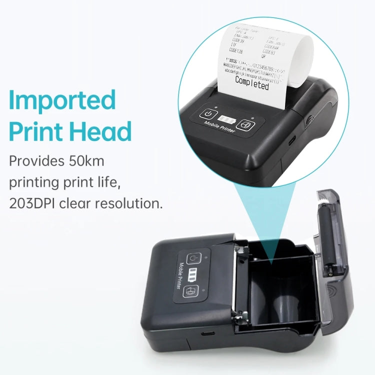 58mm Portable USB Charging Home Phone Bluetooth Thermal Printer(EU Plug) - Printer by PMC Jewellery | Online Shopping South Africa | PMC Jewellery | Buy Now Pay Later Mobicred