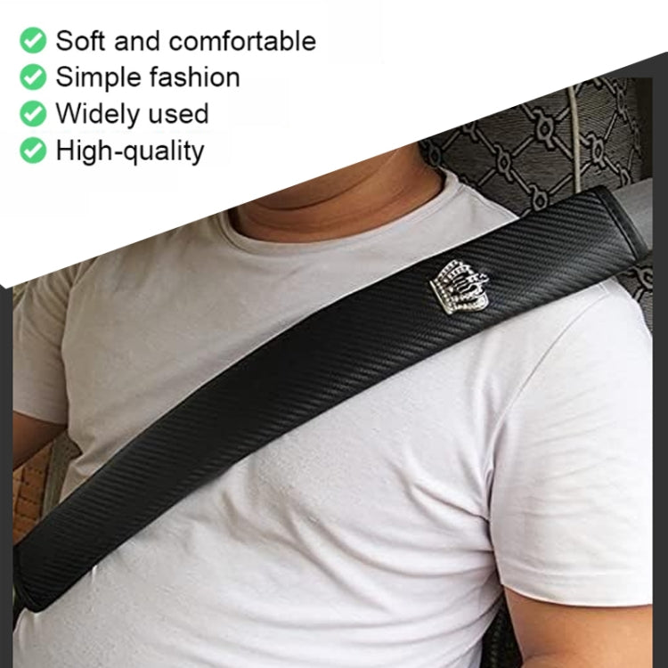 50cm Crown Carbon Fiber Car Leather Seat Belt Cover Shoulder Pads For Trucks - Seat Belts & Padding by PMC Jewellery | Online Shopping South Africa | PMC Jewellery | Buy Now Pay Later Mobicred