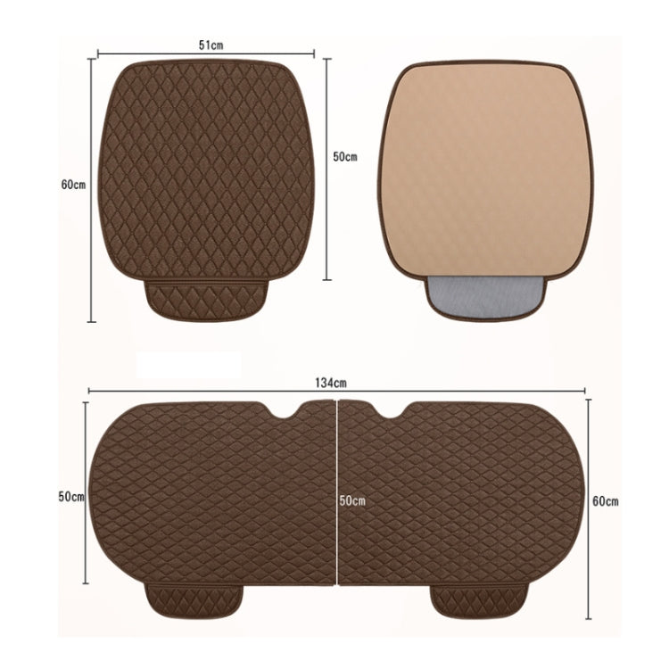 Non-Slip Rhombus Imitation Linen Car Seat Cushion, Color: Brown Front Row - Seat Accessories by PMC Jewellery | Online Shopping South Africa | PMC Jewellery | Buy Now Pay Later Mobicred