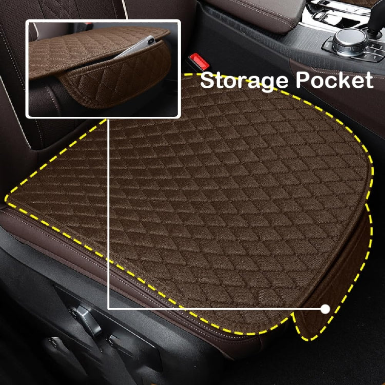 Non-Slip Rhombus Imitation Linen Car Seat Cushion, Color: Beige Front Row - Seat Accessories by PMC Jewellery | Online Shopping South Africa | PMC Jewellery | Buy Now Pay Later Mobicred