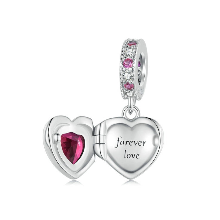 S925 Sterling Silver Permanent Love Heart Pendant DIY Beads(SCC2746) - Jewelry Accessories by PMC Jewellery | Online Shopping South Africa | PMC Jewellery