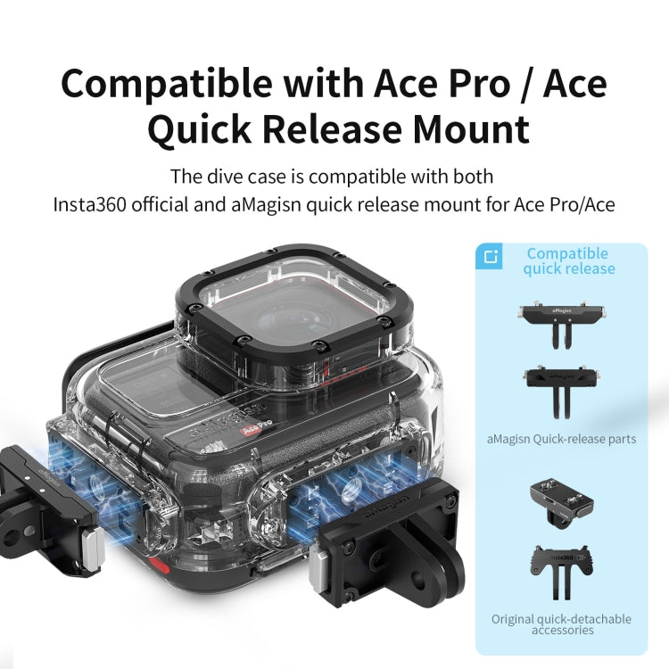 For Insta360 Ace Pro aMagisn Horizontal and Vertical Shooting Dive Shell 60m Waterproof Shell Accessories - Case & Bags by aMagisn | Online Shopping South Africa | PMC Jewellery