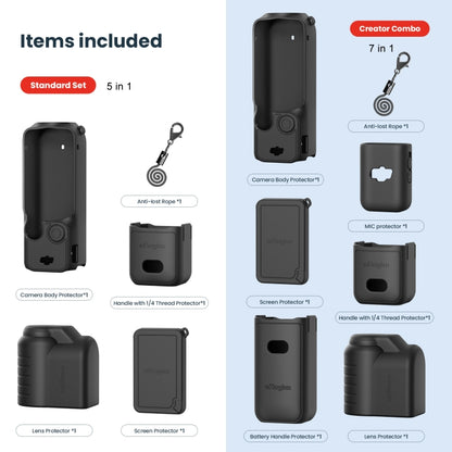 For DJI Osmo Pocket 3 AMagisn Silicone Protection Case Movement Camera Accessories, Style: 5 In 1 Gray - Case & Bags by aMagisn | Online Shopping South Africa | PMC Jewellery | Buy Now Pay Later Mobicred