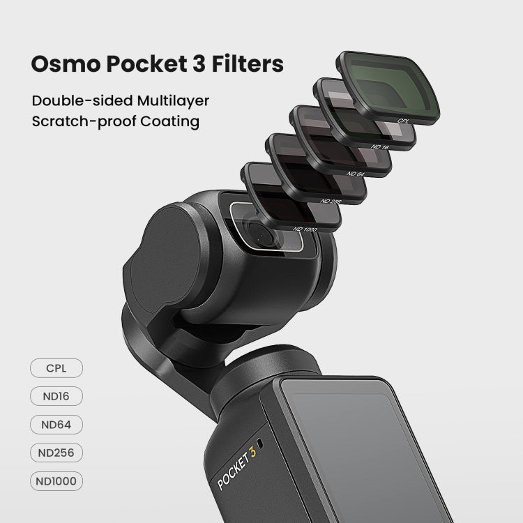 For DJI Osmo Pocket 3 aMagisn HD Double Sided Coated Filters Sports Camera Protective Goggles, Style: ND16+ND64+ND256+ND1000 - Lens Accessories by aMagisn | Online Shopping South Africa | PMC Jewellery | Buy Now Pay Later Mobicred