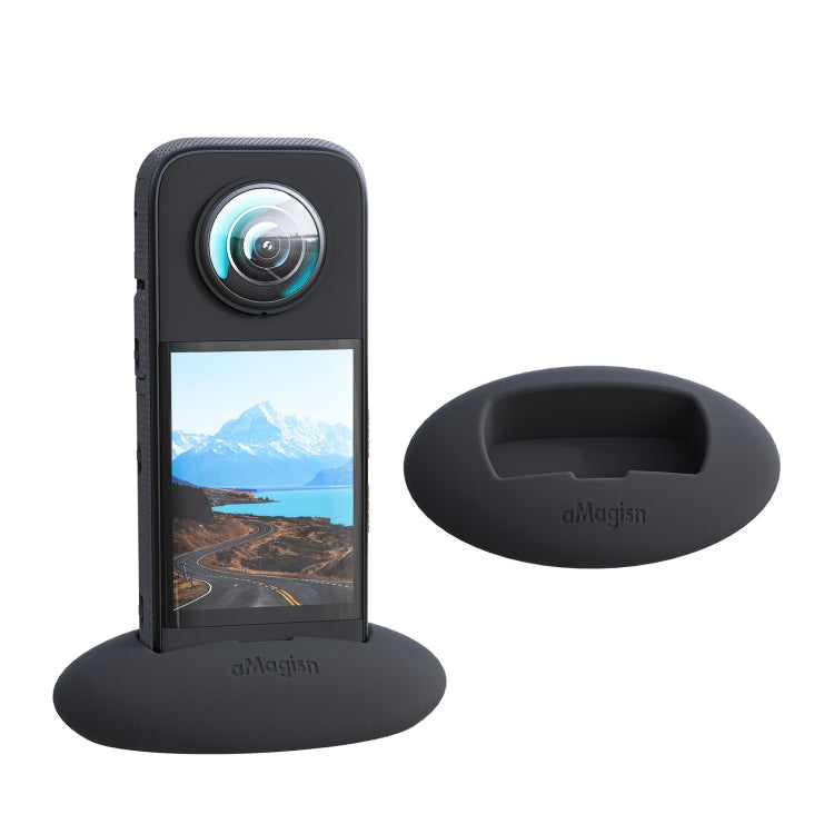 For Insta360 X3 aMagisn Desktop Silicone Base(Black) - Others by aMagisn | Online Shopping South Africa | PMC Jewellery | Buy Now Pay Later Mobicred