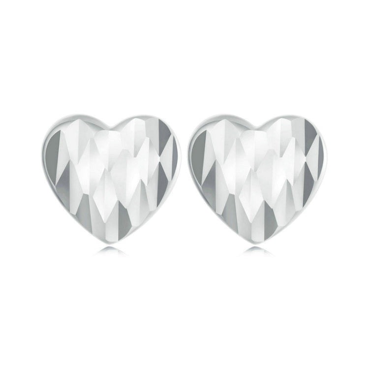 S925 Sterling Silver Love Heart Earrings For Women(SCE1703) - Stud Earrings & Earrings by PMC Jewellery | Online Shopping South Africa | PMC Jewellery